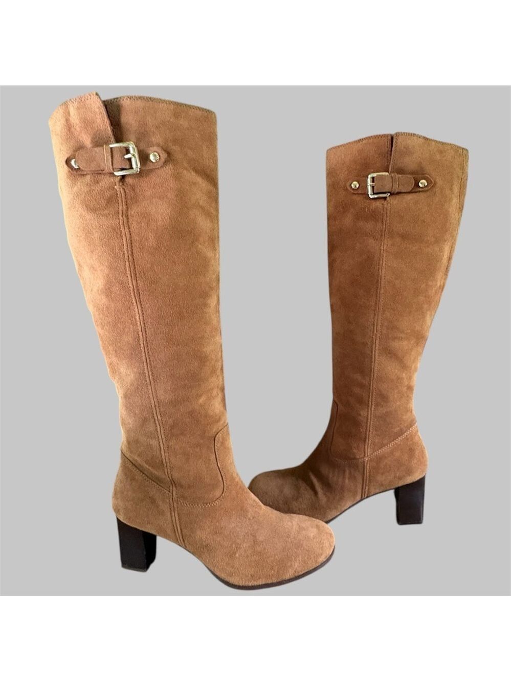 Michael Kors Cognac Suede Knee High Boots. Size 11. Worn once. Just like new! - Picture 12 of 12